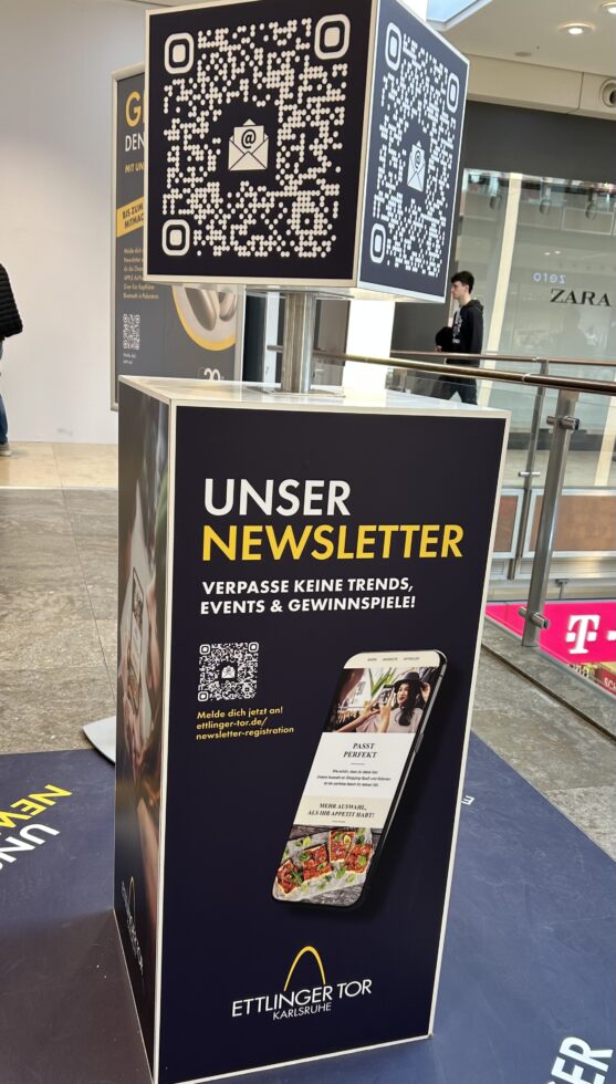 Aufsteller mit QR-Code